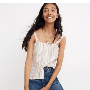 MADEWELL BUTTON FRONT TEXTURAL RAINBOW CAMISOLE TANK TOP SIZE XS